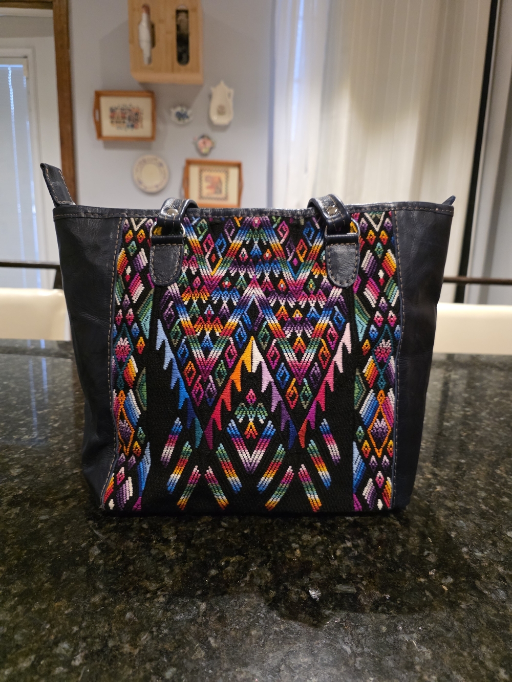 Hippie-Boho Guatemalan Mayan Huipil Handbag Plum Indie WhimsyGoth Style